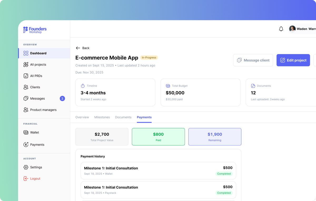 Flexible Payment System Dashboard