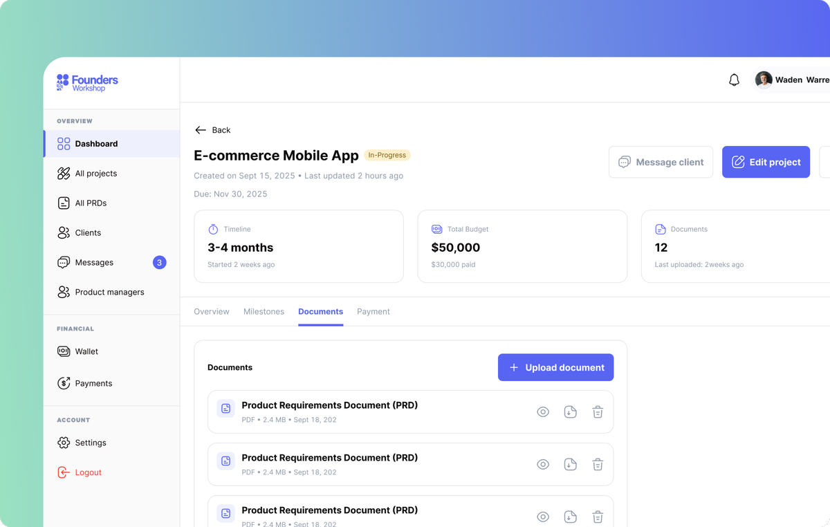 Document Management Interface
