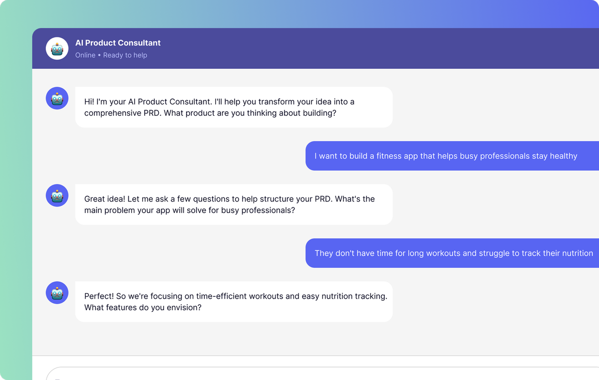 AI-Powered PRD Generation Interface